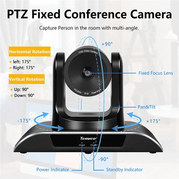 USB2.0 Web Full HD PTZ Video Conference Camera With USB Port for Lagre Room and Videoconference